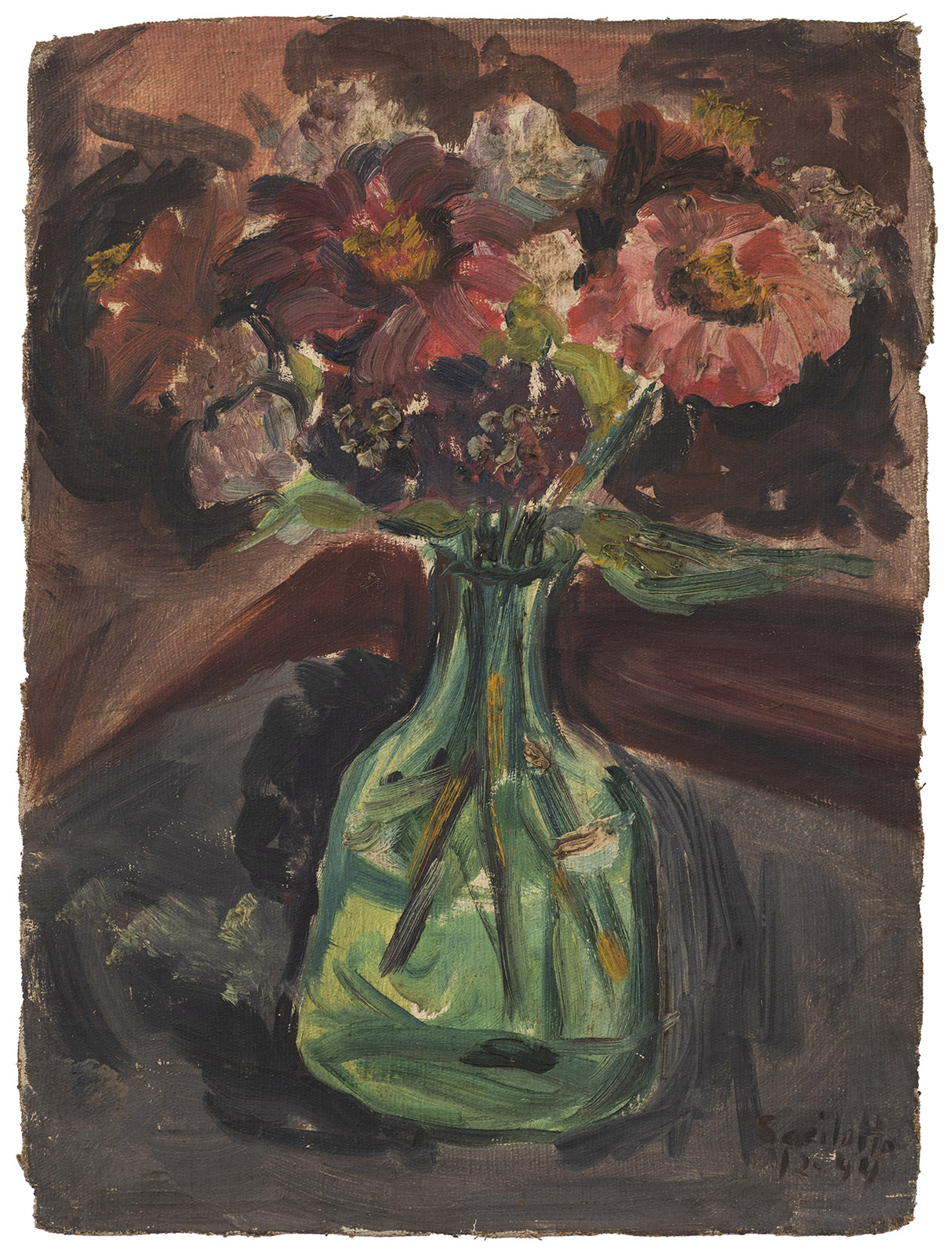 Vidro com flores