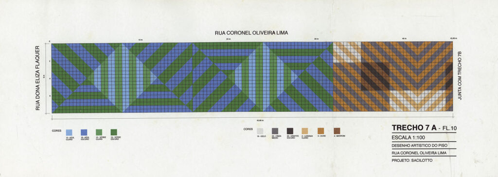 Projeto Oliveira Lima, desenho artístico do piso - Rua Coronel Oliveira Lima - Trecho 7A