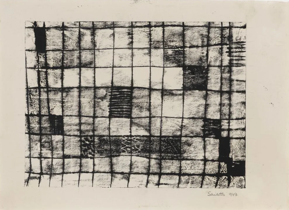 "Construção", 1947, monotipia sobre papel, edição 1/1, 23,5 × 32,0 cm. Coleção particular
