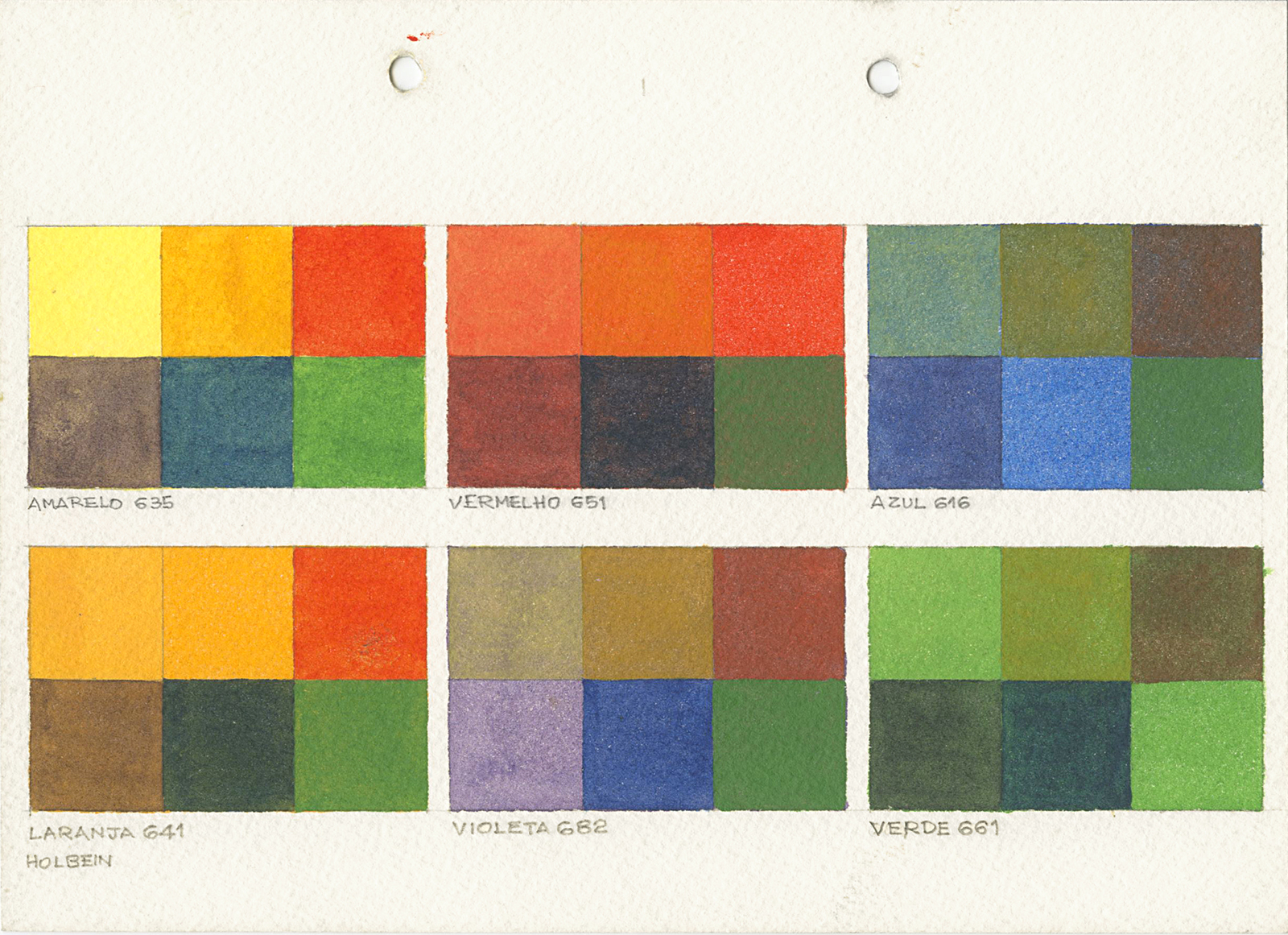 Tabela de cores