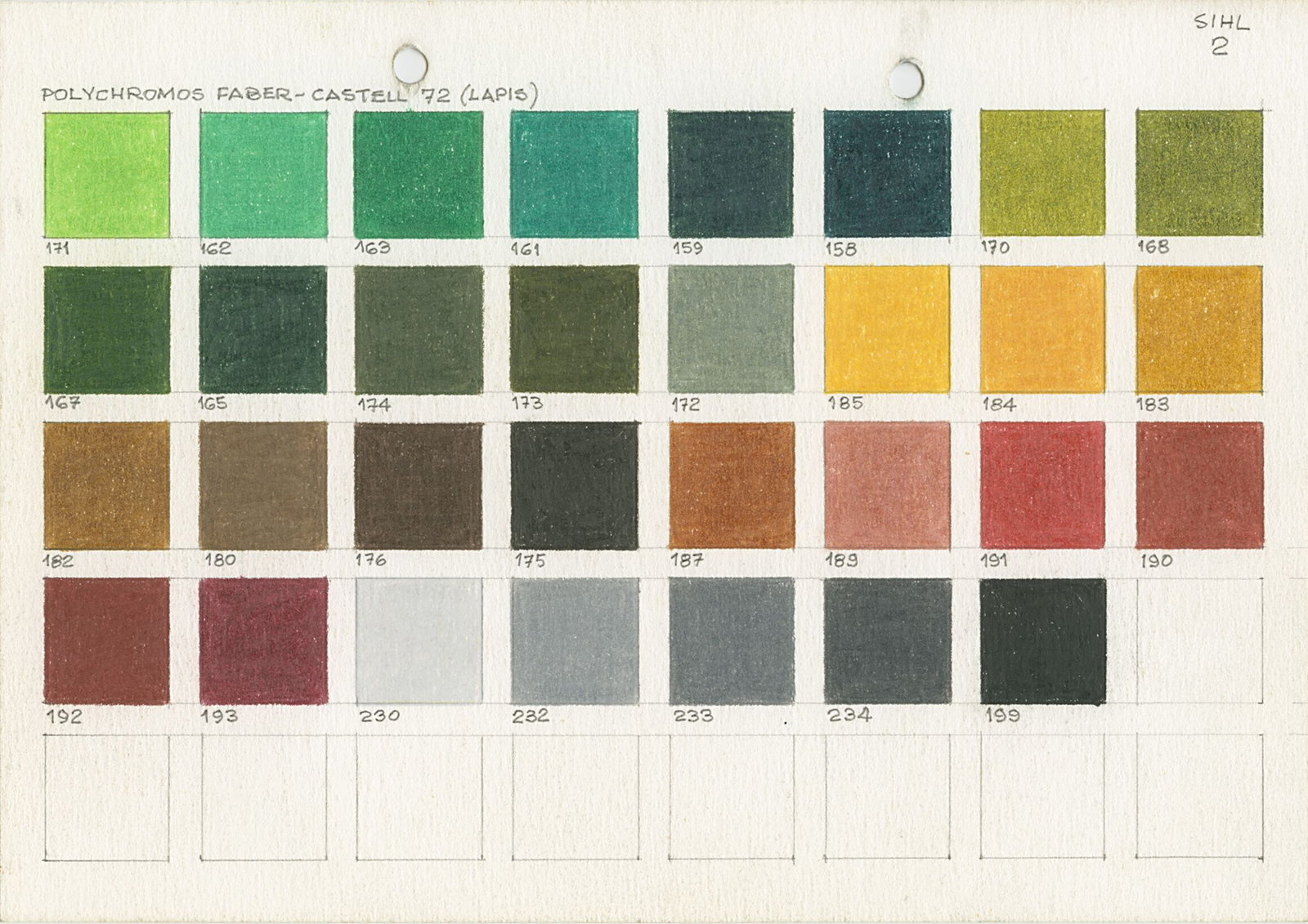Tabela de cores
