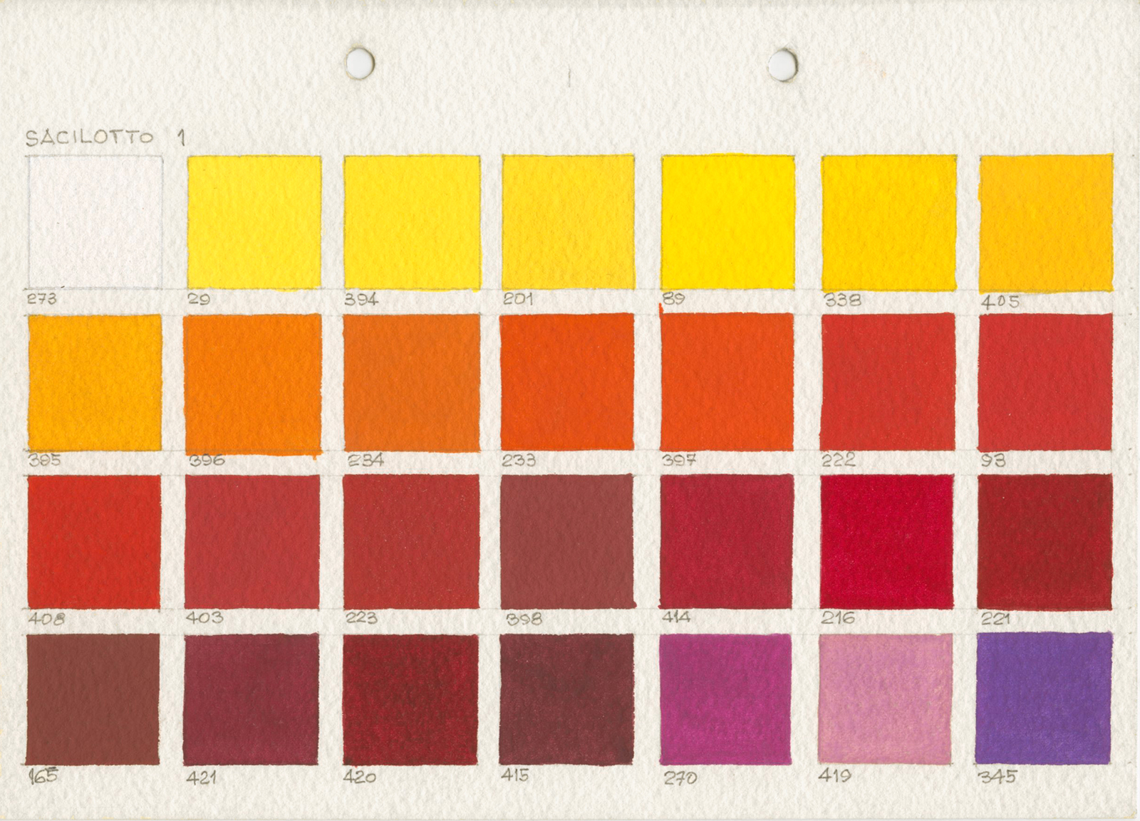 Tabela de cores