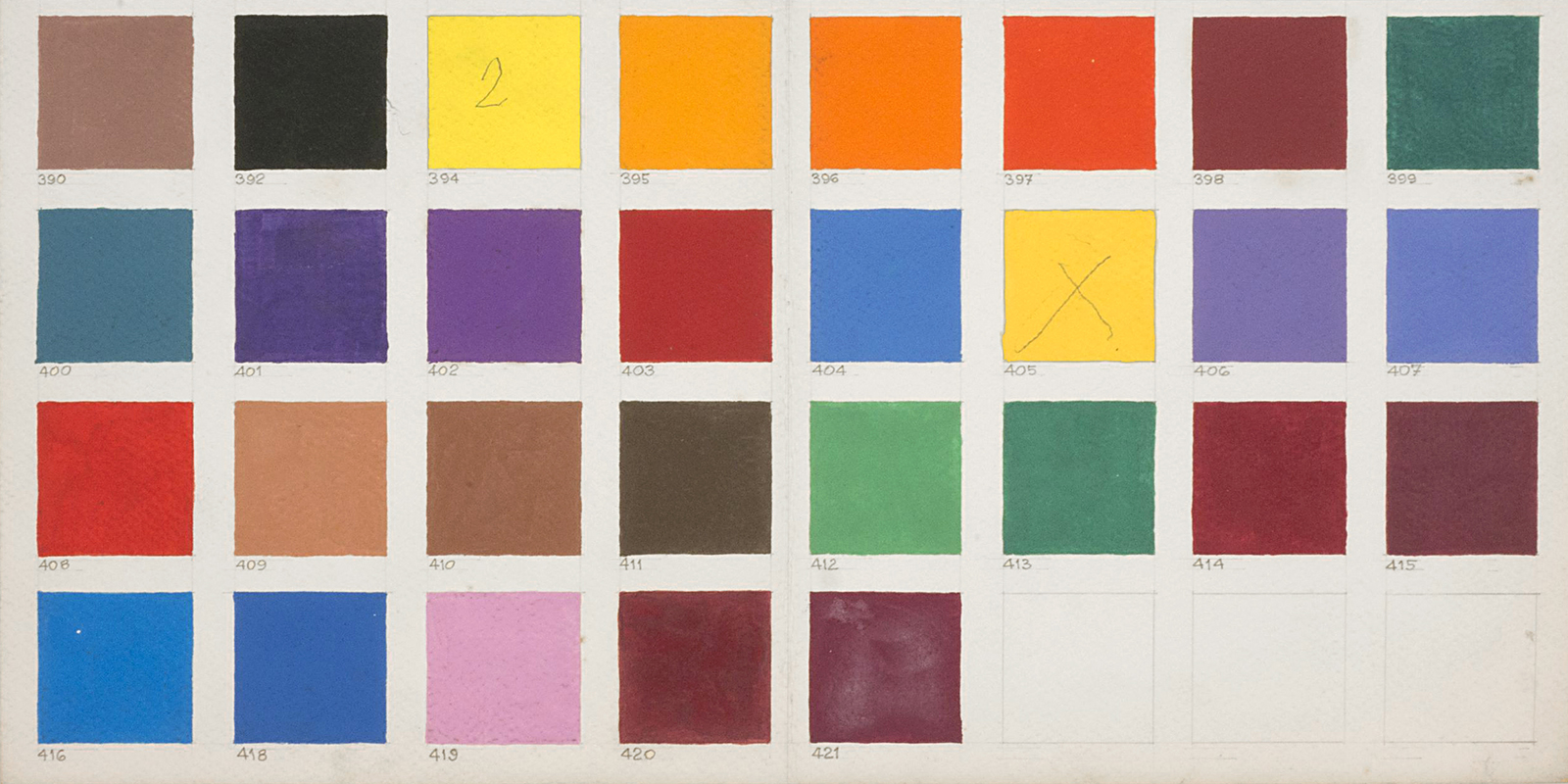 Tabela de cores