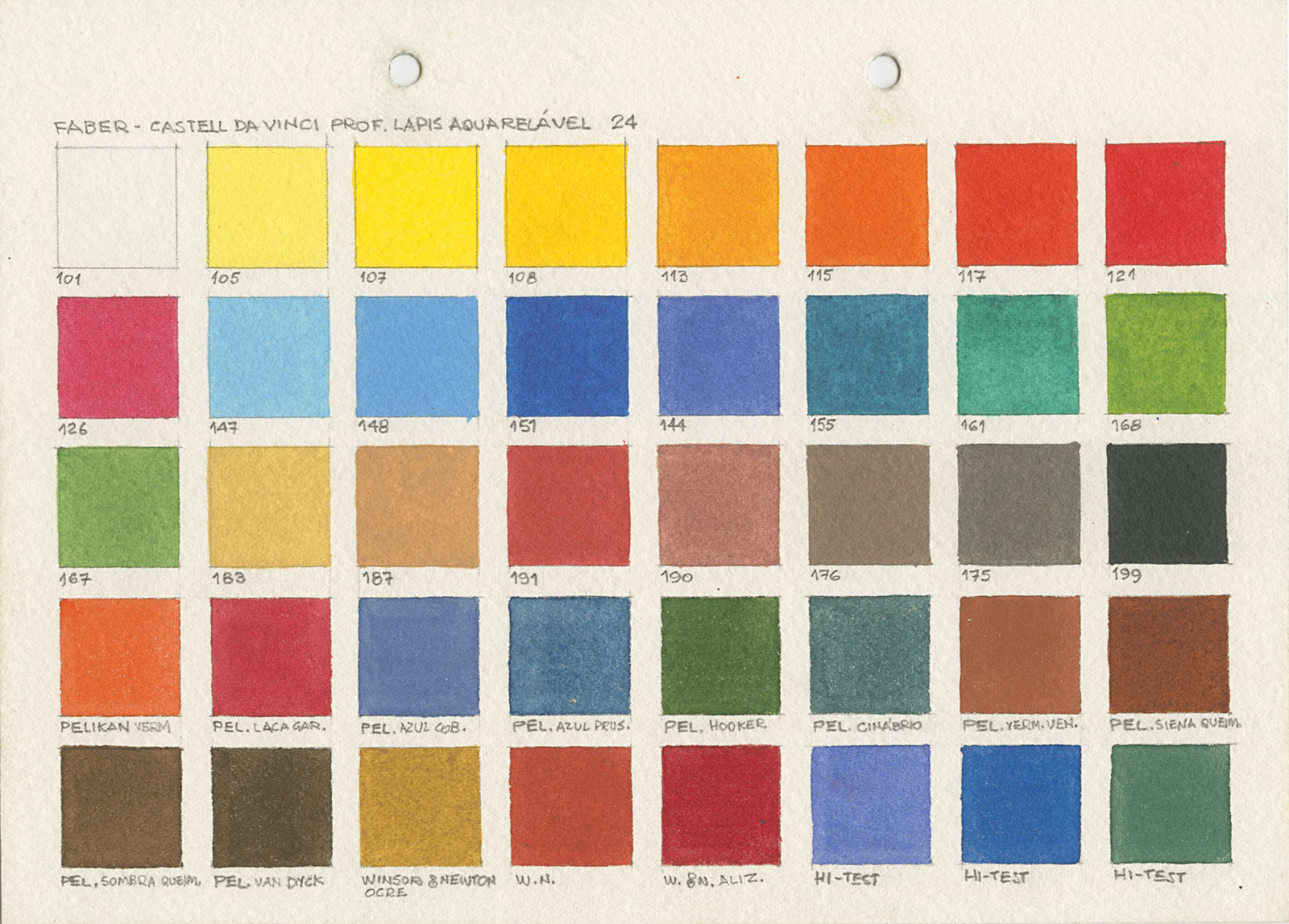 Tabela de cores, s.d.