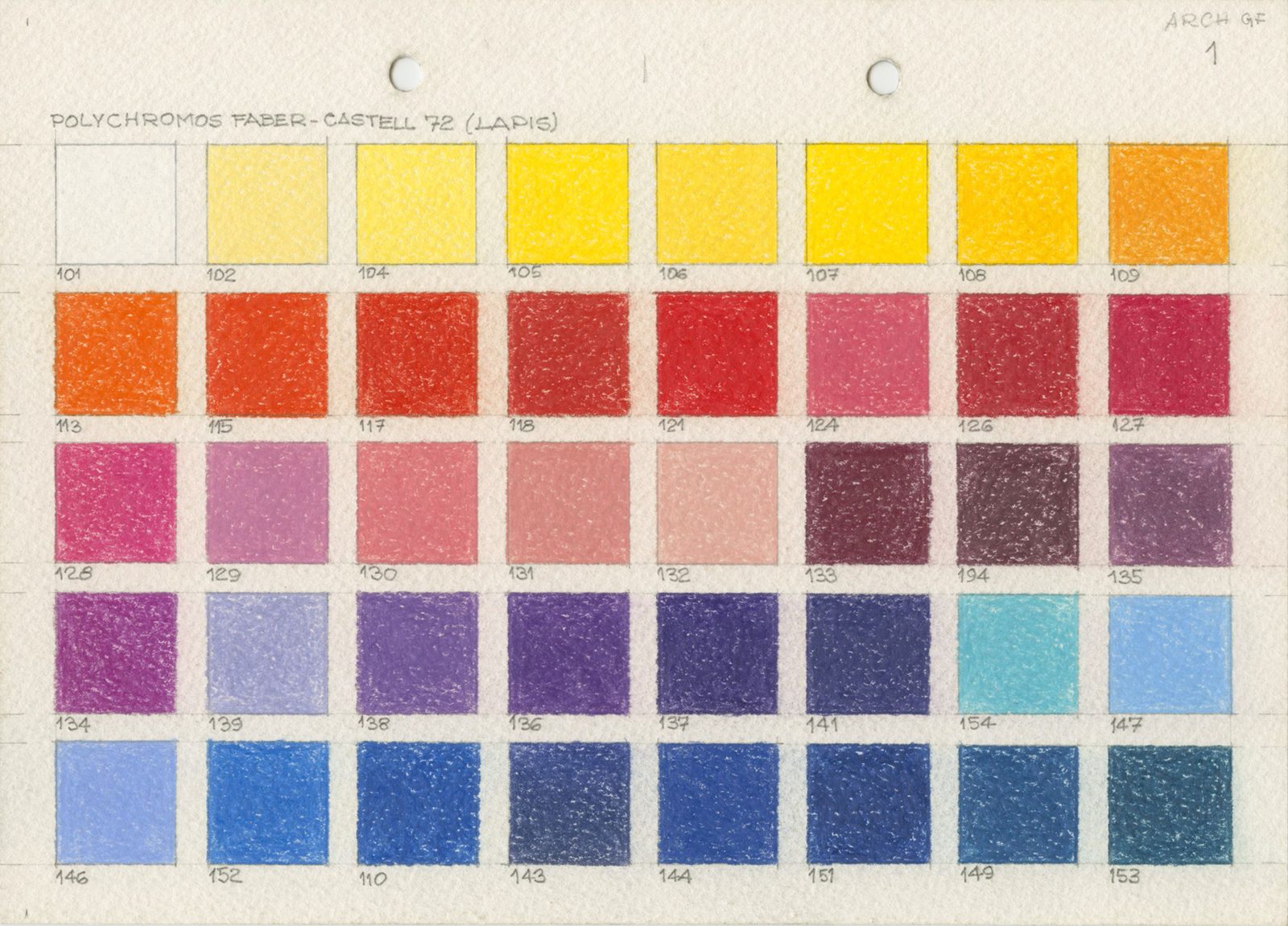 Tabela de cores
