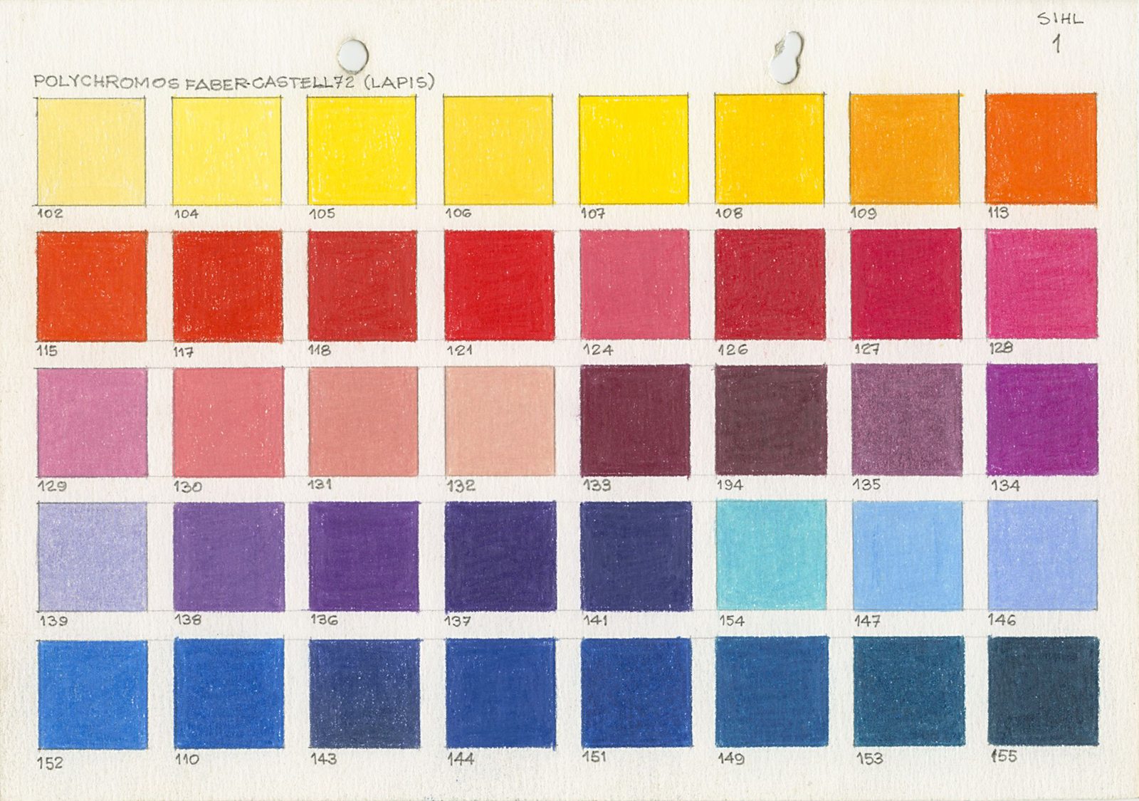 Tabela de cores