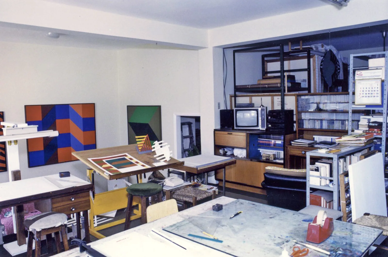 Panorâmica do ateliê da Rua Senador Fláquer, década de 1990