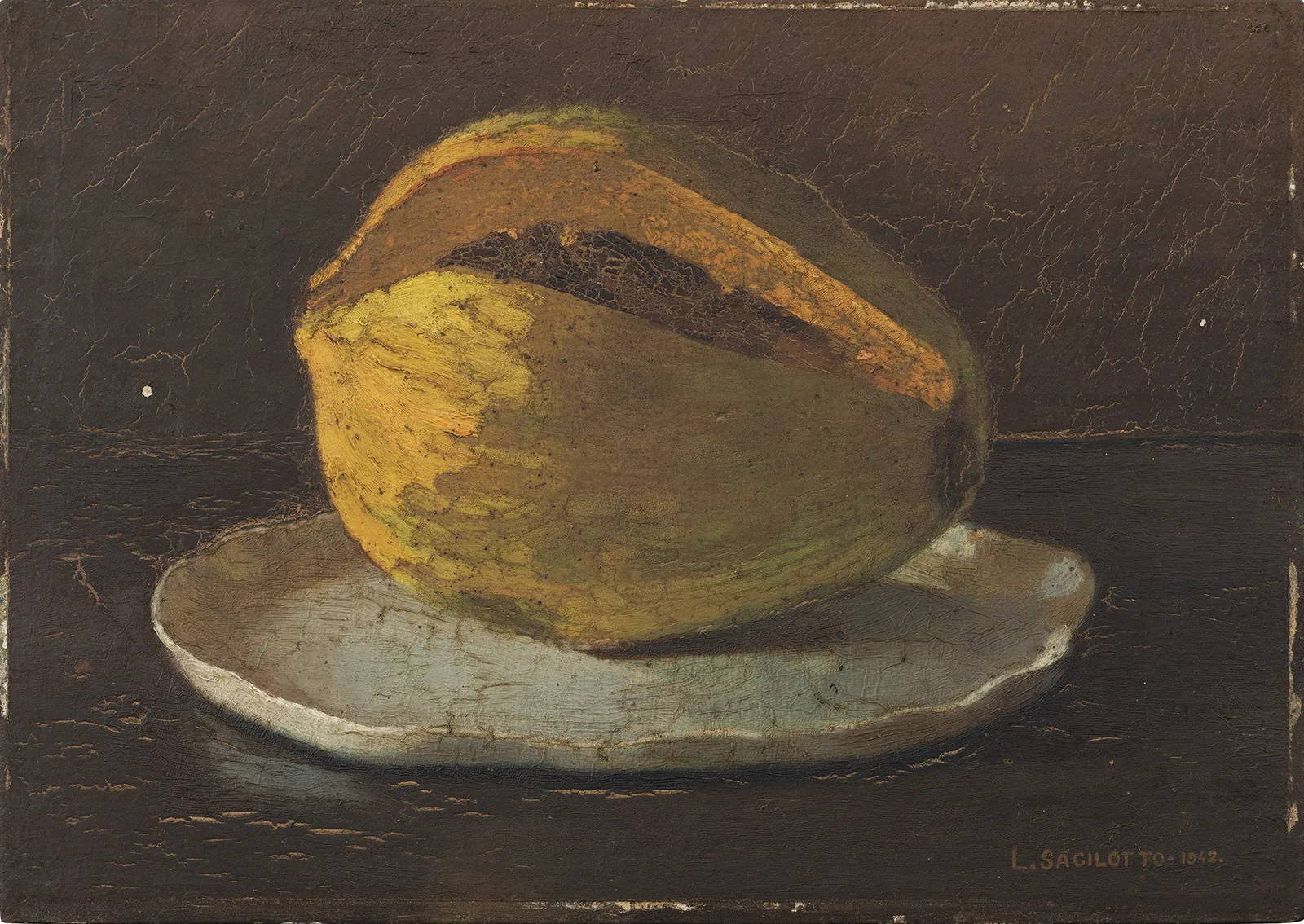 Obra curricular da Escola Profissional de São Paulo, 1942, óleo sobre madeira, 24,4 × 34,7 cm. Coleção particular