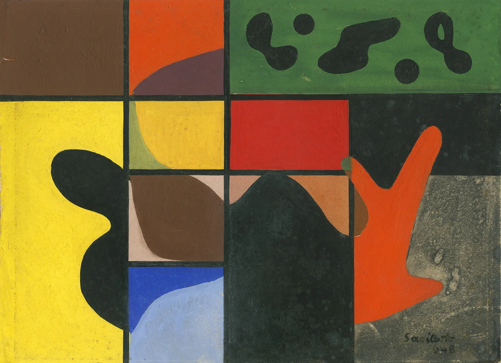 "Composição", 1948, guache sobre papel, 19,1 × 26,2 cm. Fundo Luiz Sacilotto — Acervo Instituto de Arte Contemporânea