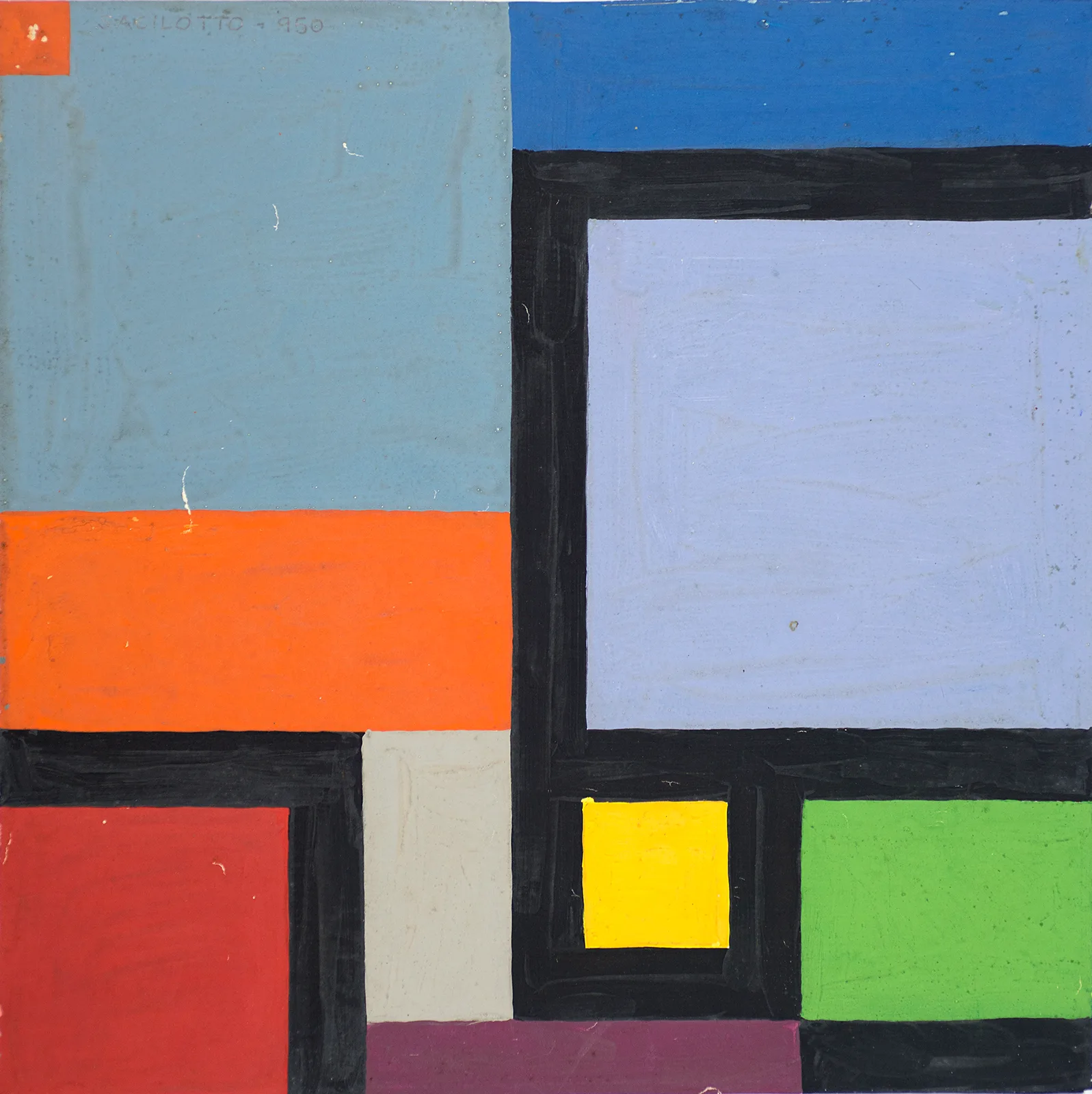 "Concreção", 1950, guache sobre papel, 30,0 × 30,0 cm. Fundo Luiz Sacilotto — Acervo Instituto de Arte Contemporânea