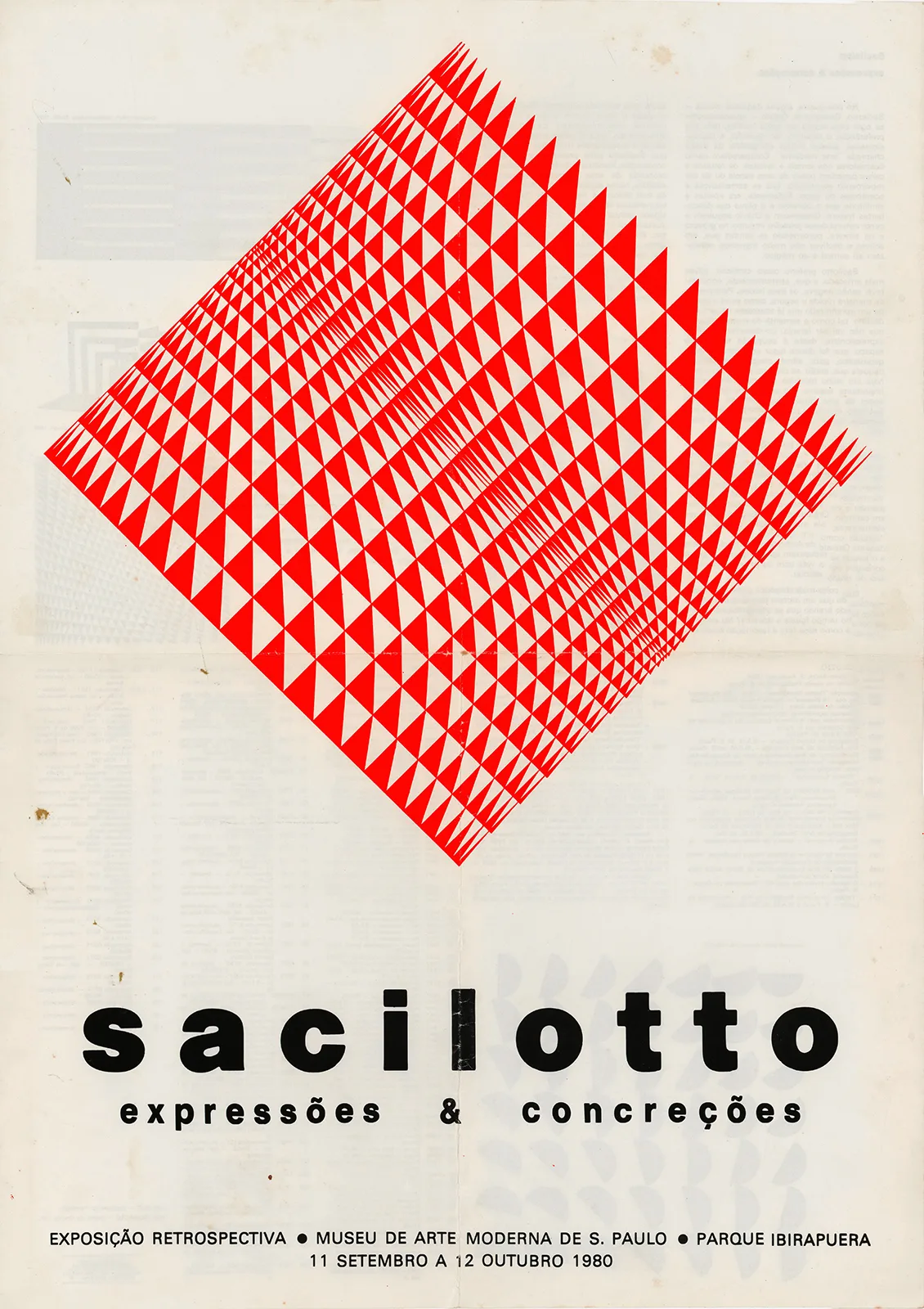 Cartaz / catálogo da exposição “Sacilotto – Expressões & concreções”, Museu de Arte Moderna, São Paulo, SP, 1980