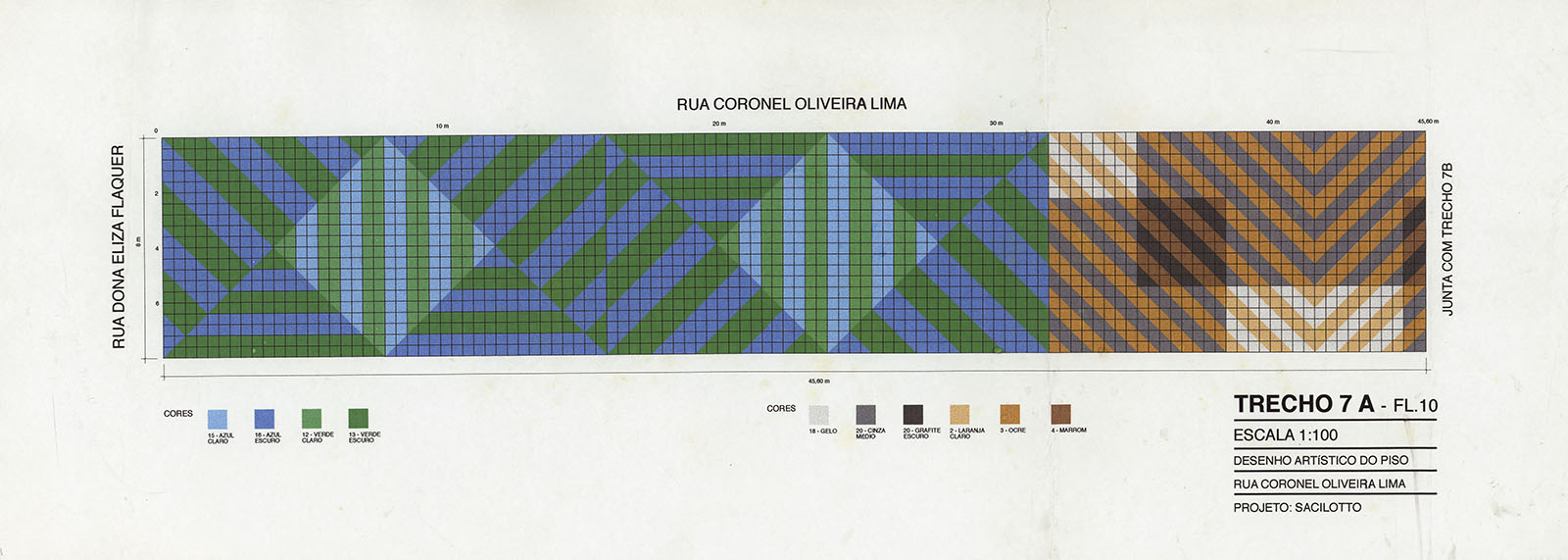 Projeto Oliveira Lima, desenho artístico do piso - Rua Coronel Oliveira Lima - Trecho 7A