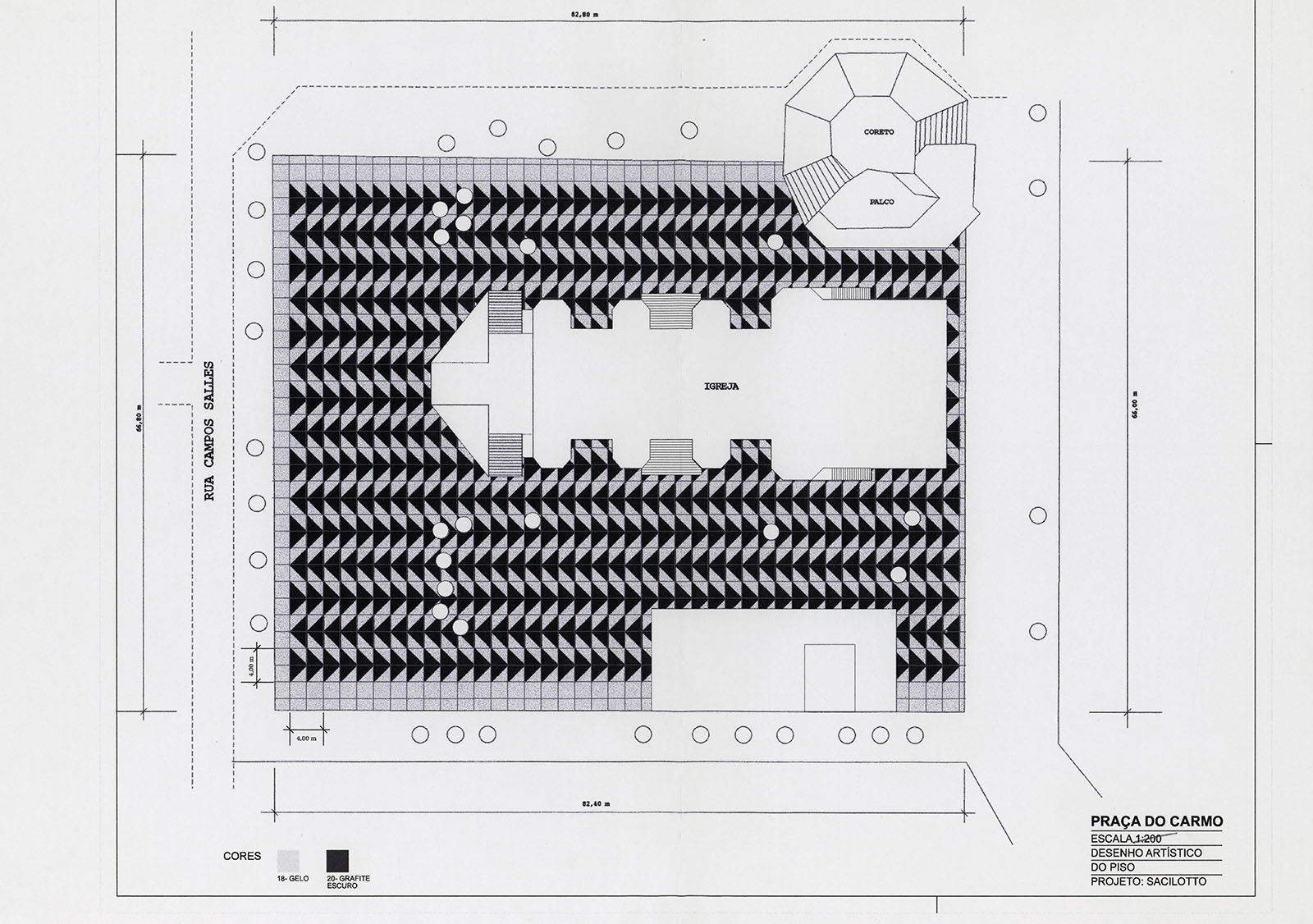Projeto Oliveira Lima, desenho artístico do piso - Praça do Carmo - Trecho 10, 1999